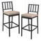 Set of 2 Patio Bar Chairs with Detachable Cushions and Footrests